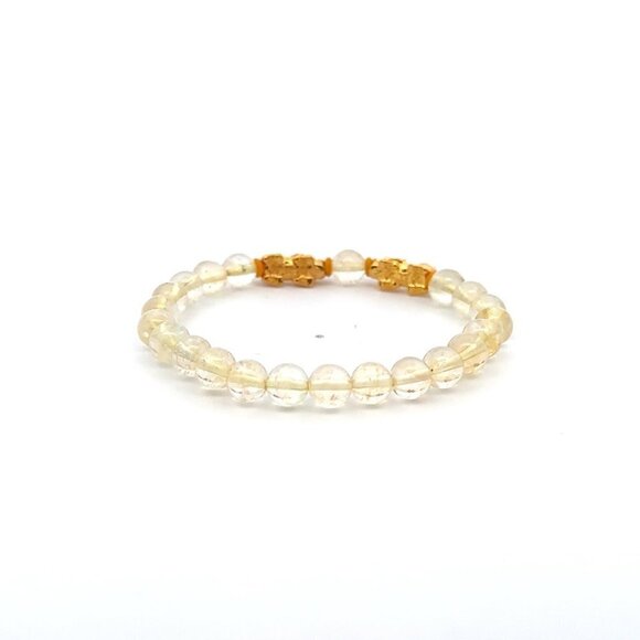 18K Gold Pixiu Double Piyao Bracelet Gemstones Citrine November Birthstones 6m - Picture 4 of 5